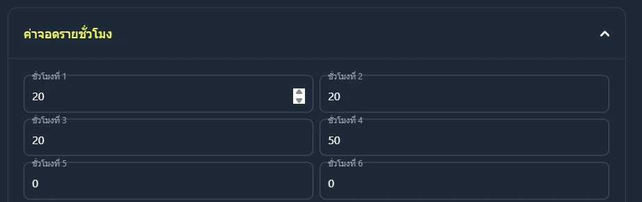 ค่าจอดรายชั่วโมง
