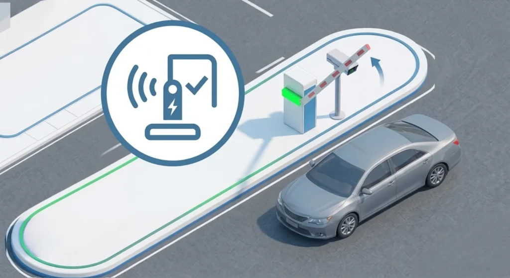 หากพบว่าทะเบียนมีสิทธิ์ผ่าน ระบบจะสั่งให้ไม้กั้นรถยนต์ยกขึ้นโดยอัตโนมัติ