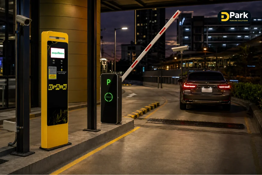 ลานจอดรถคิดเงิน QR PromptPay ไร้พนักงาน เปิด 24 ชั่วโมง ระบบ DPARK OnCloud
