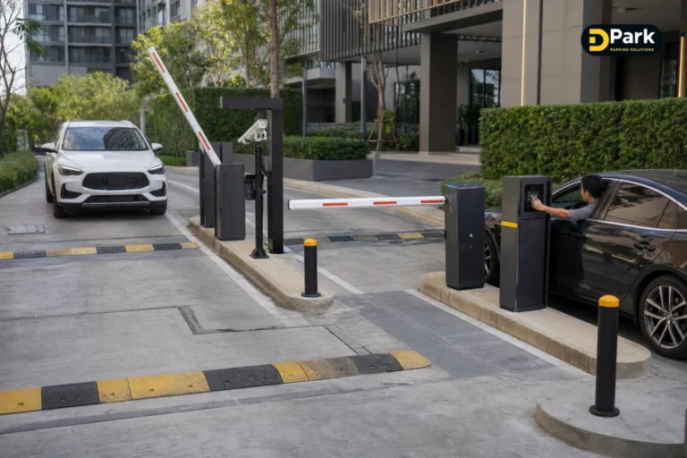 ระบบลานจอดรถคอนโดแบบ Hybrid แยกลูกบ้าน LPR และ Visitor e-Stamp
